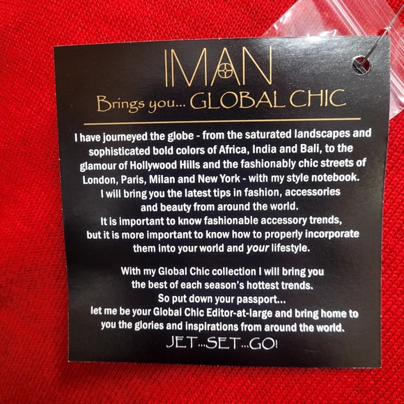 NEW! IMAN Jeweled Embellished "Touch of Cashmere" Sweater Tunic, Red - Picture 7 of 9